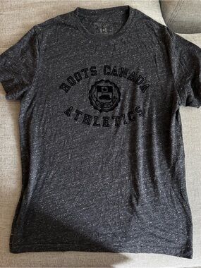 Roots Men's Dark Heather Gray 'Roots Canada Athletics' Short Sleeve Tee